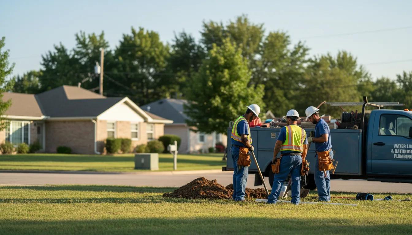 Residential water line and bathroom plumbing service in Indiahoma, OK